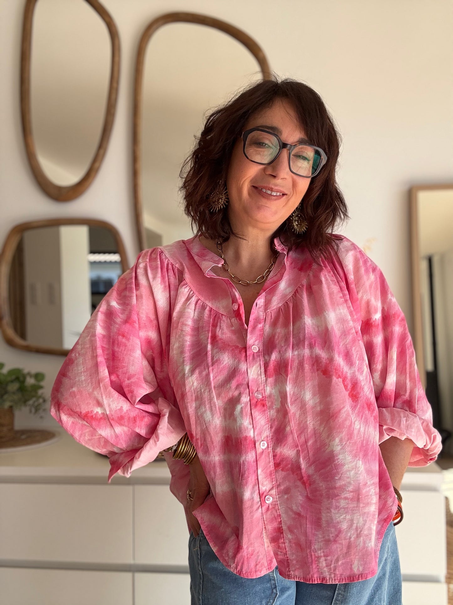 Chemisier pink Tie and Dye
