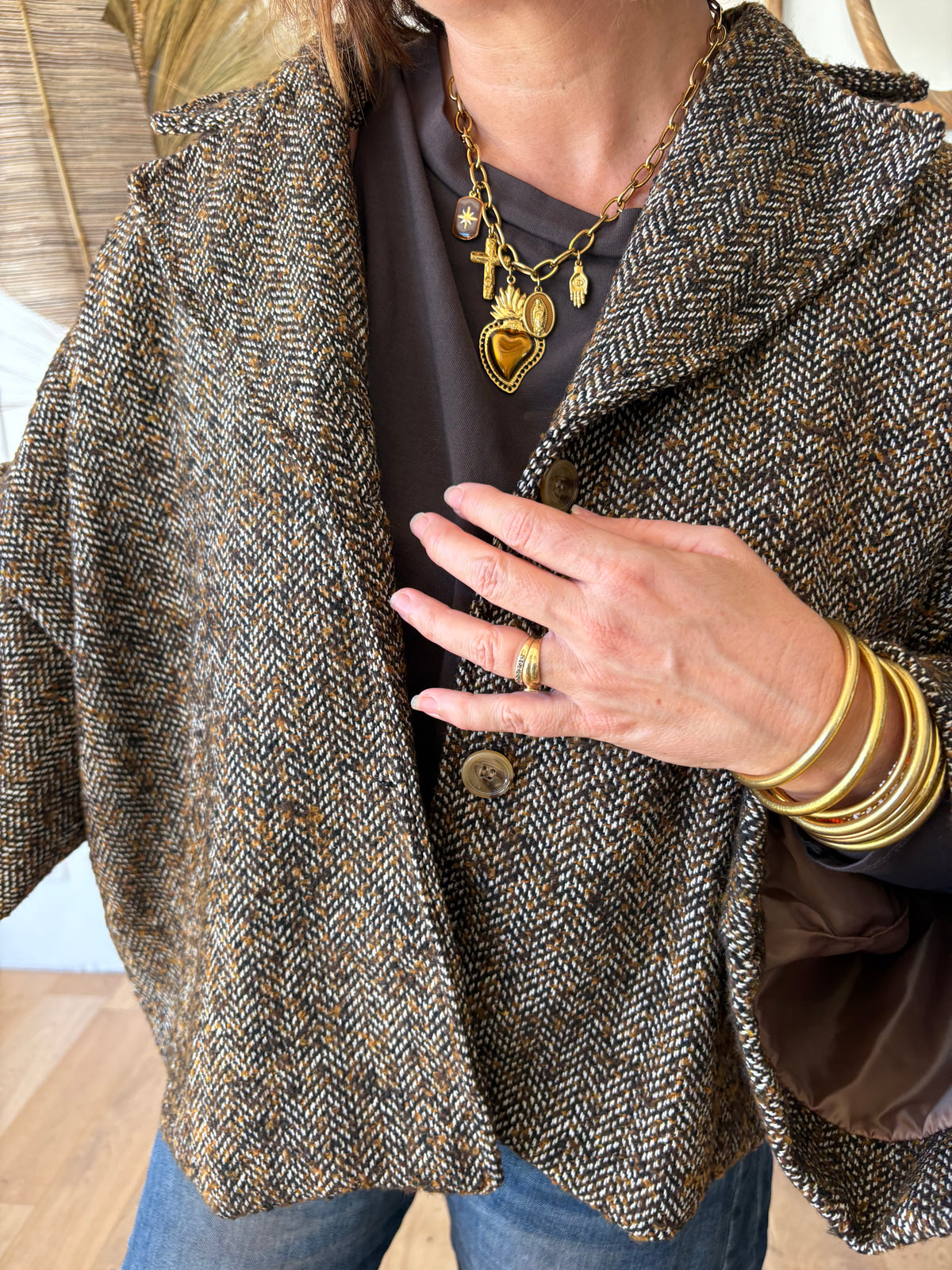 Veste tweed Charlie Marron