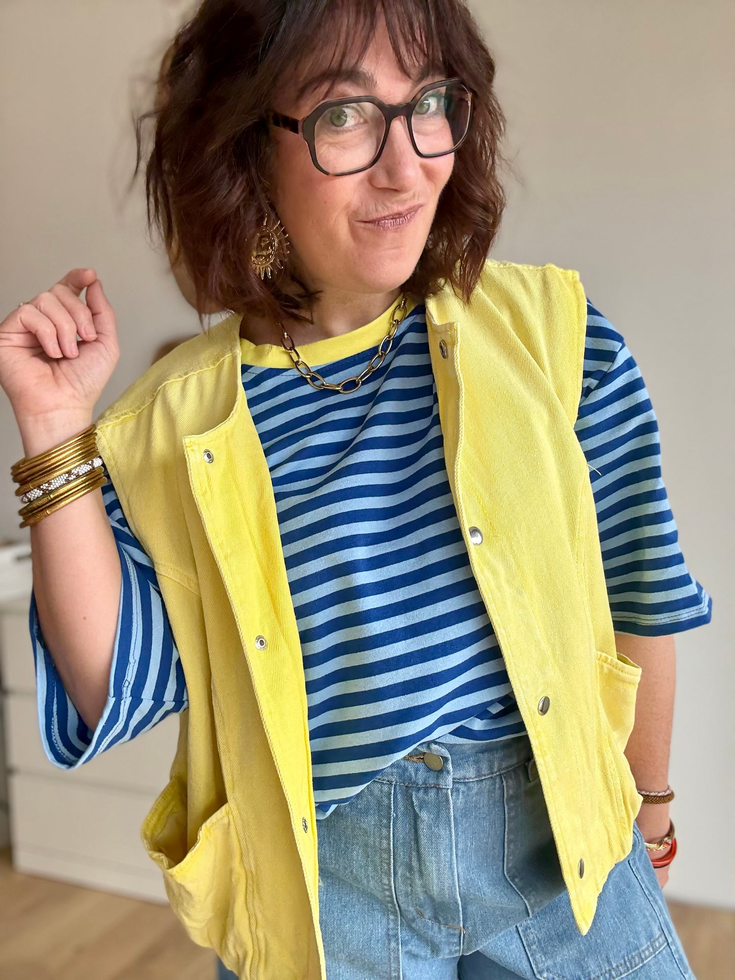 Veste sans manches LIZZIE jaune