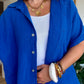 Chemise gaze de coton bleu roi