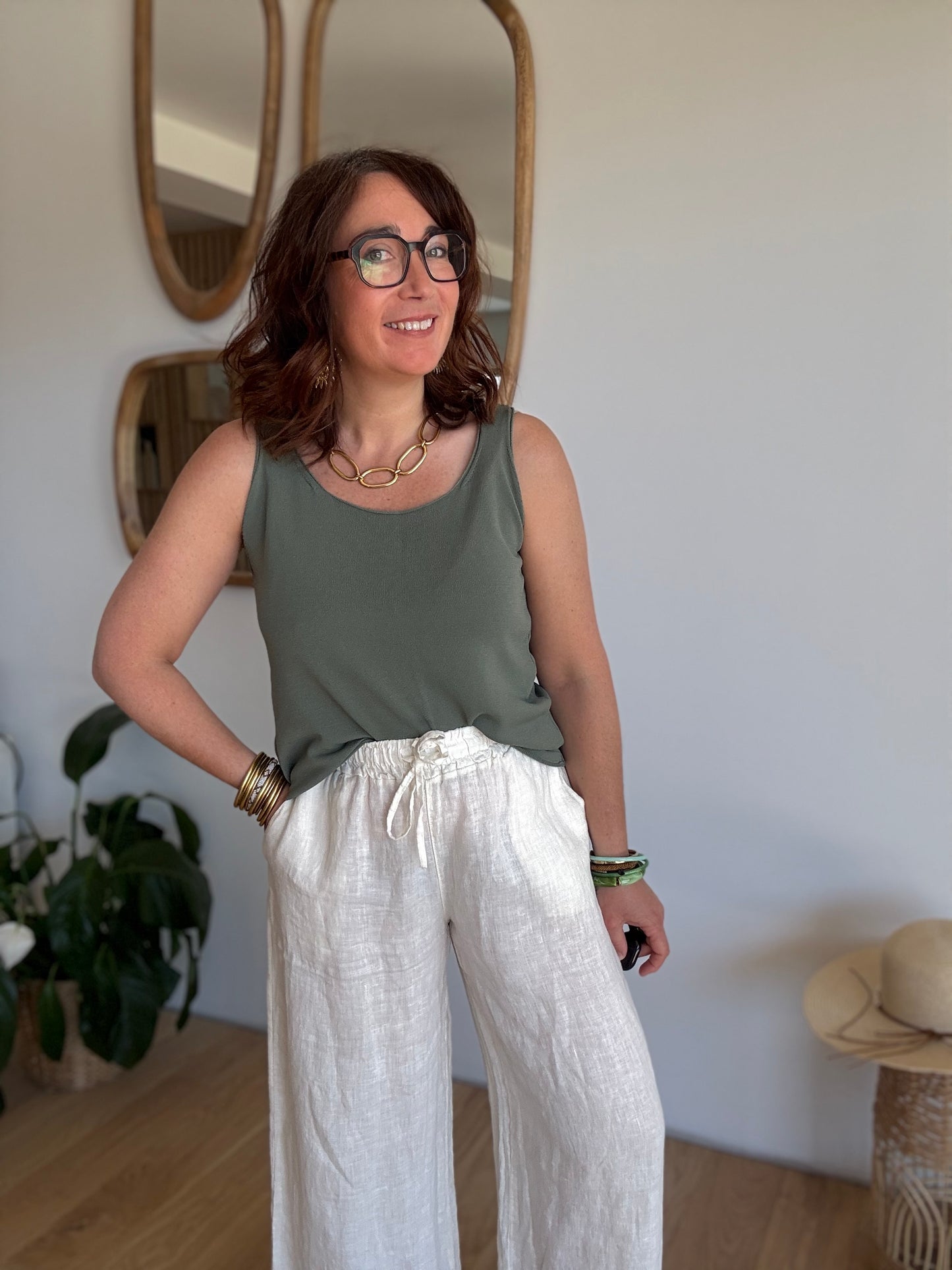 Pantalon lin écru