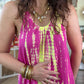 Robe SAMBAIA Fuchsia jaune fluo
