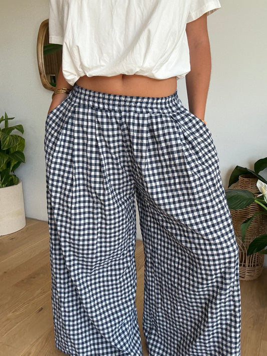 Pantalon Vichy Marine