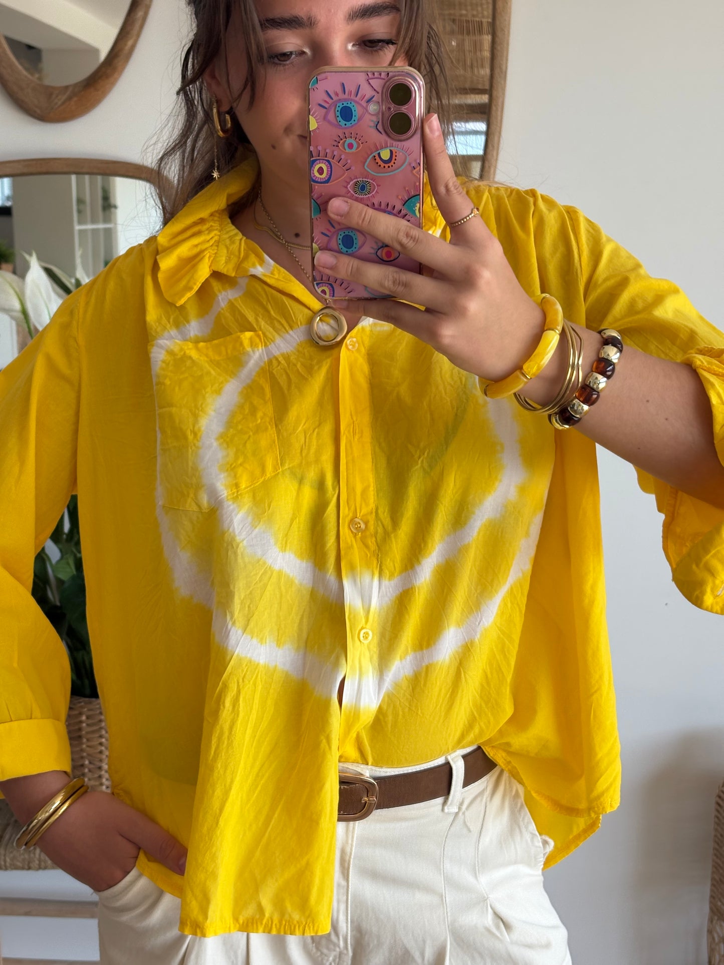 Chemise Tie and Dye jaune