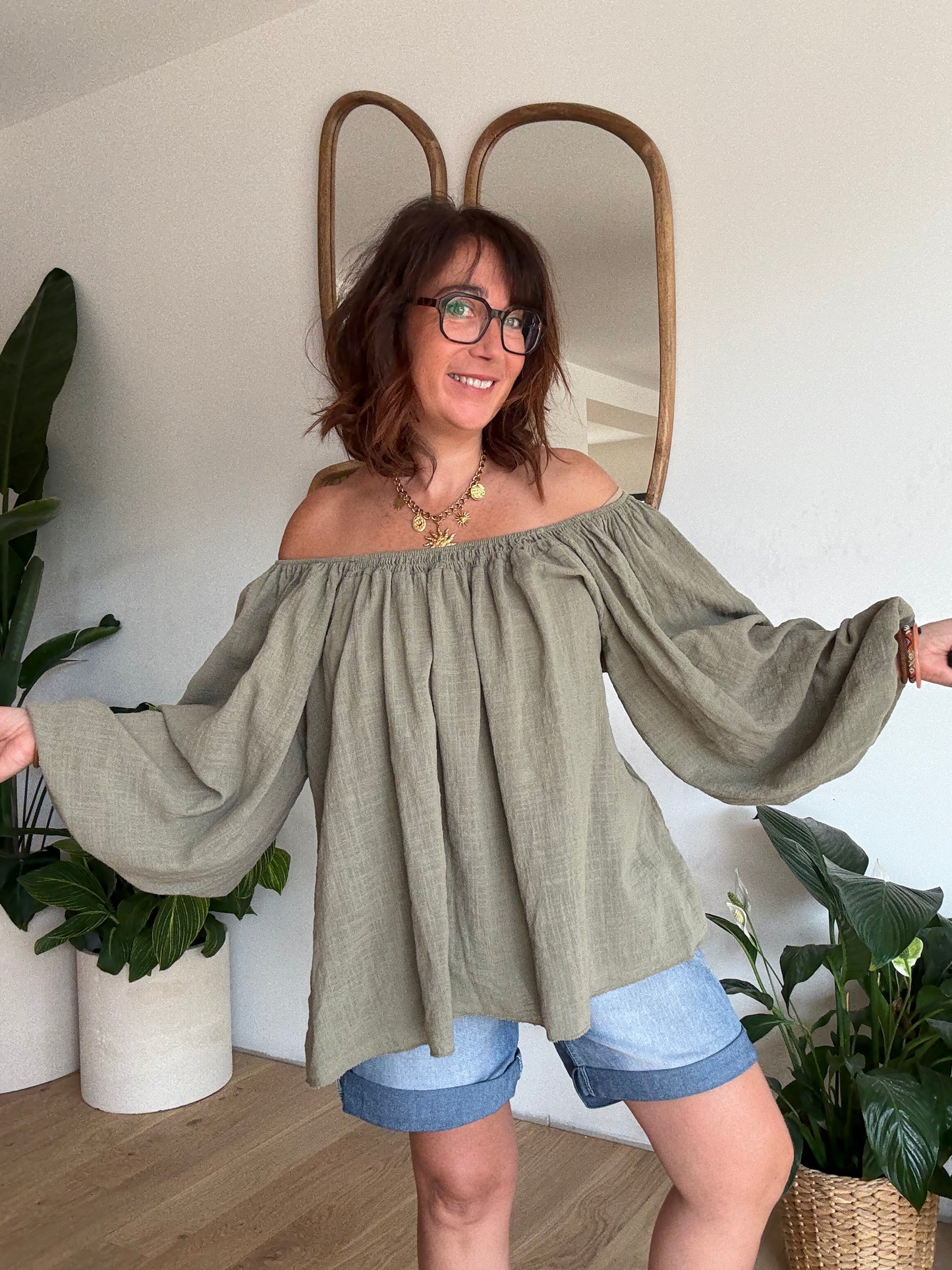 Blouse Bohème Kaki