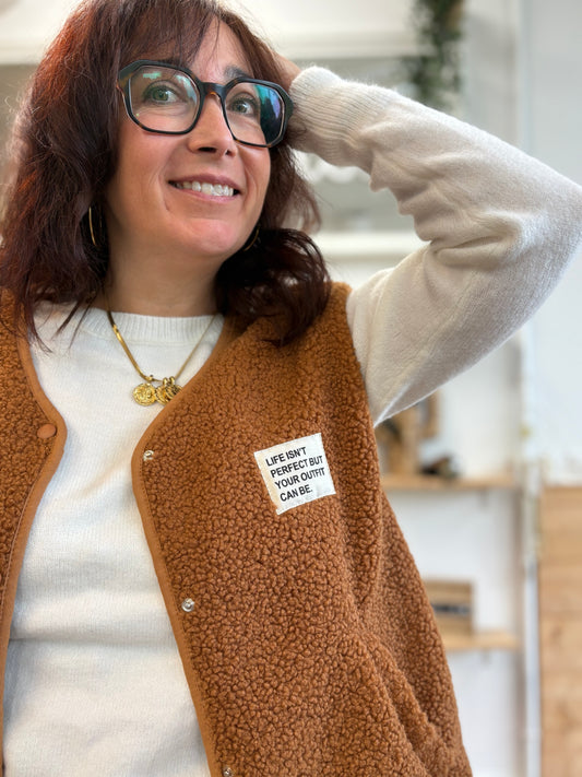Veste Teddy cognac