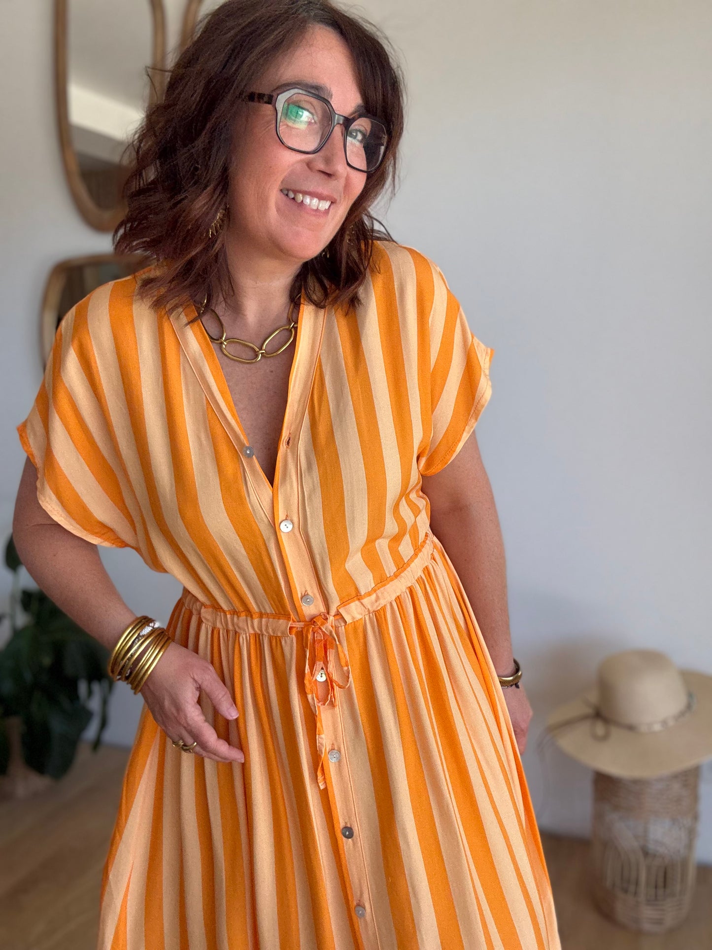 Robe rayures sunset