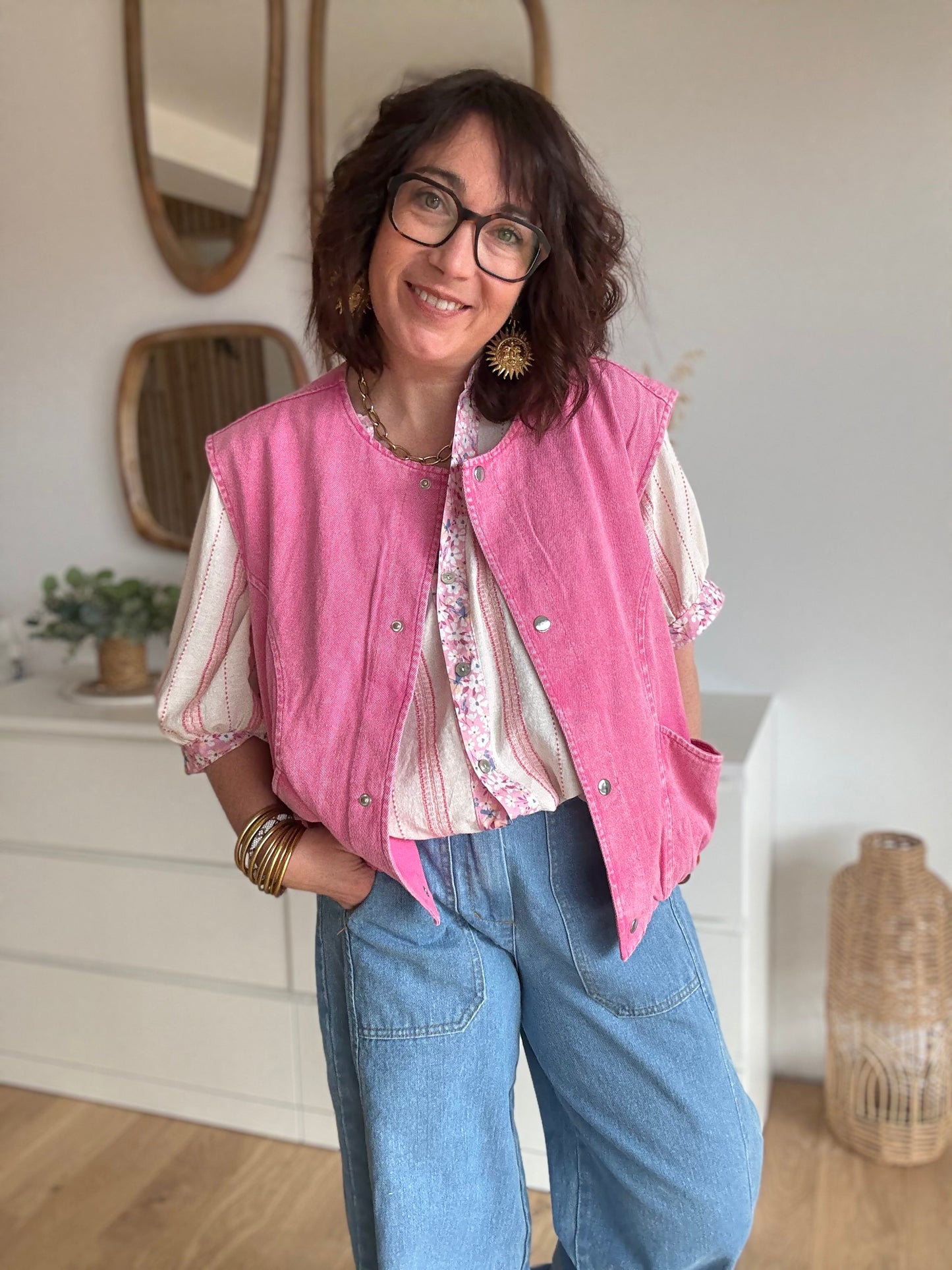 Veste sans manche LIZZIE rose