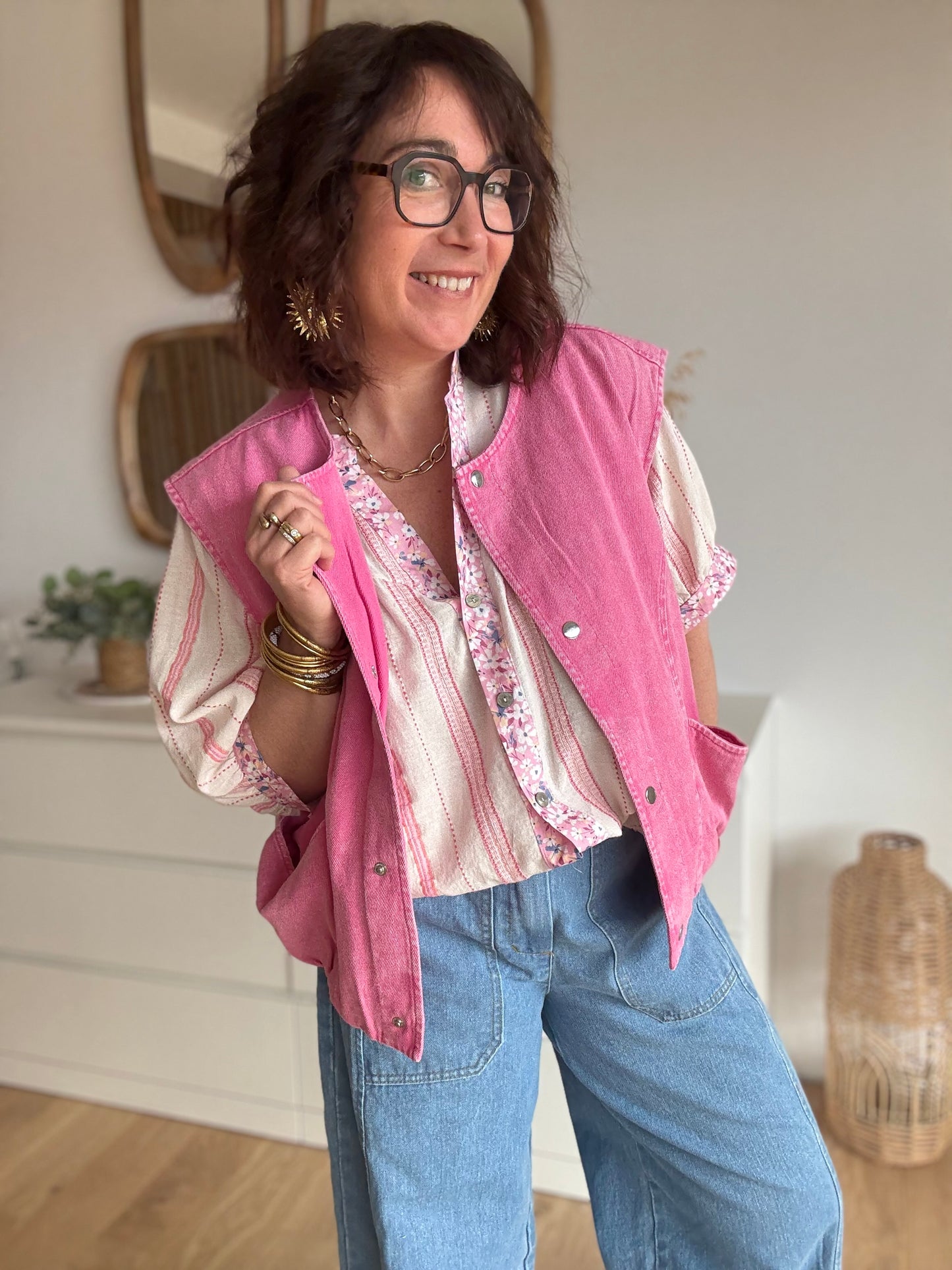 Veste sans manche LIZZIE rose