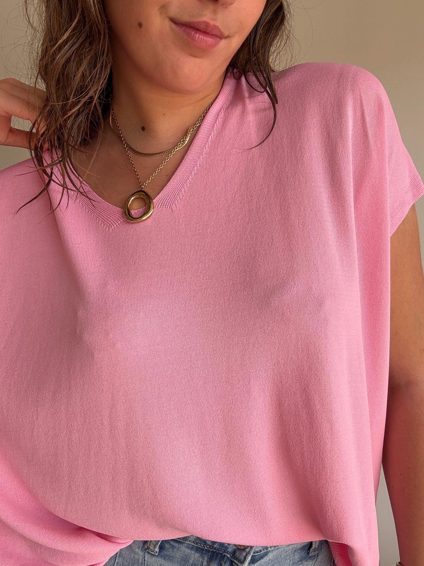 Pull très fin rose 🌸
