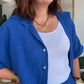 Chemise gaze de coton bleu roi