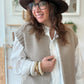 Gilet sans manches cow girl taupe