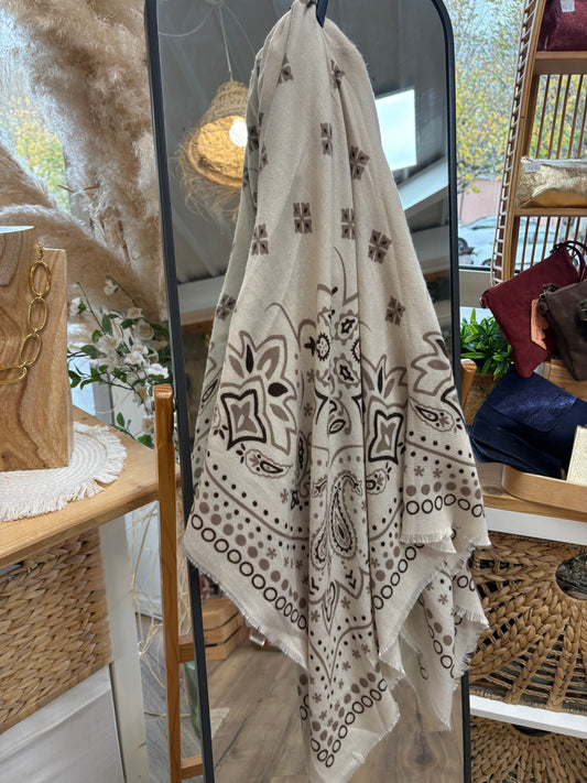 Foulard Bandana écru