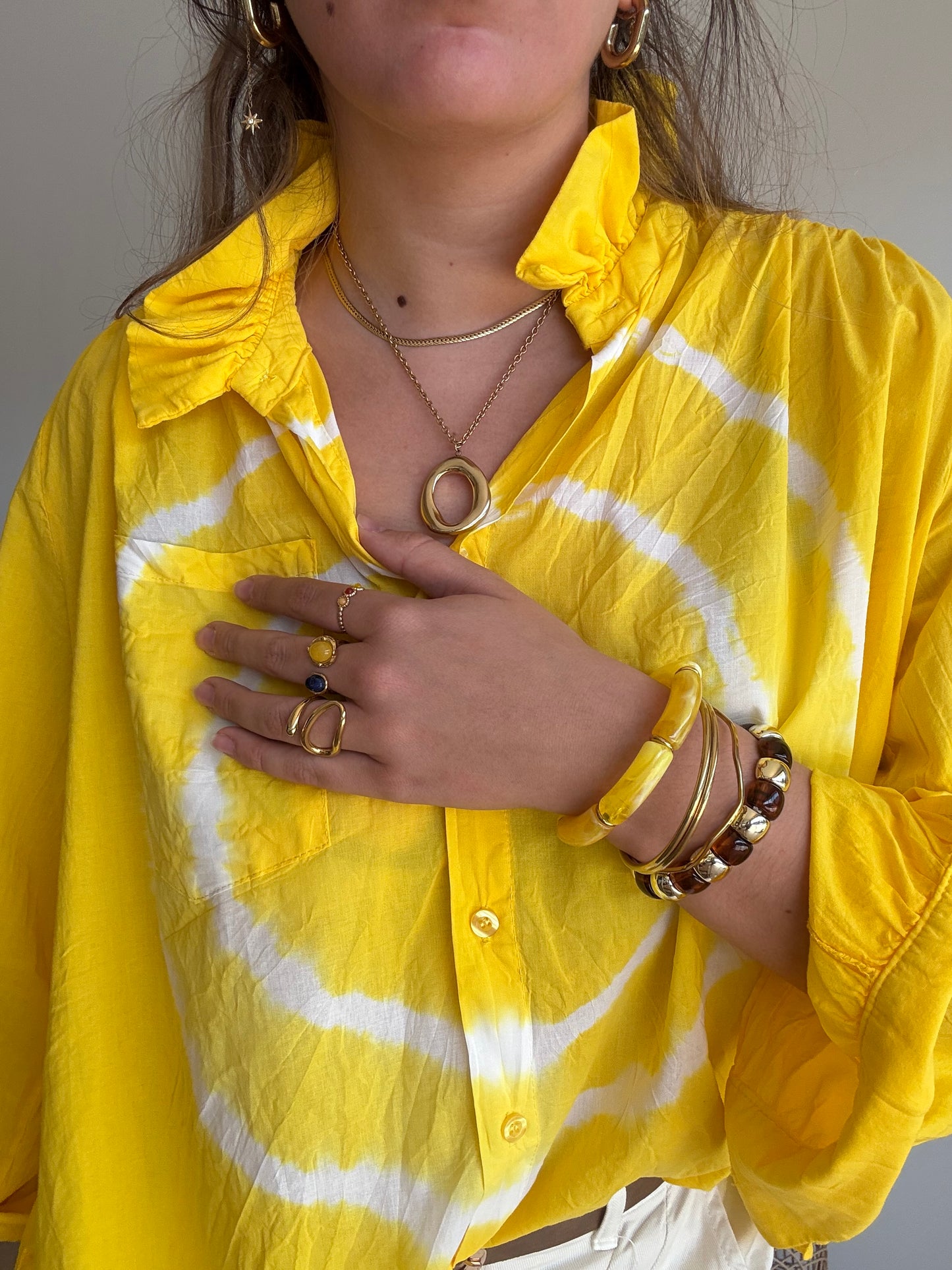 Chemise Tie and Dye jaune