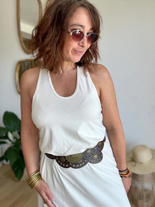 Robe débardeur écru