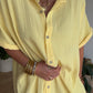Robe chemise gaze de coton jaune
