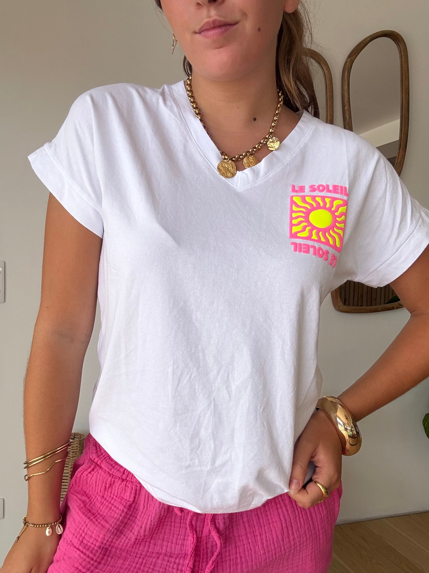 Tee shirt soleil fluo