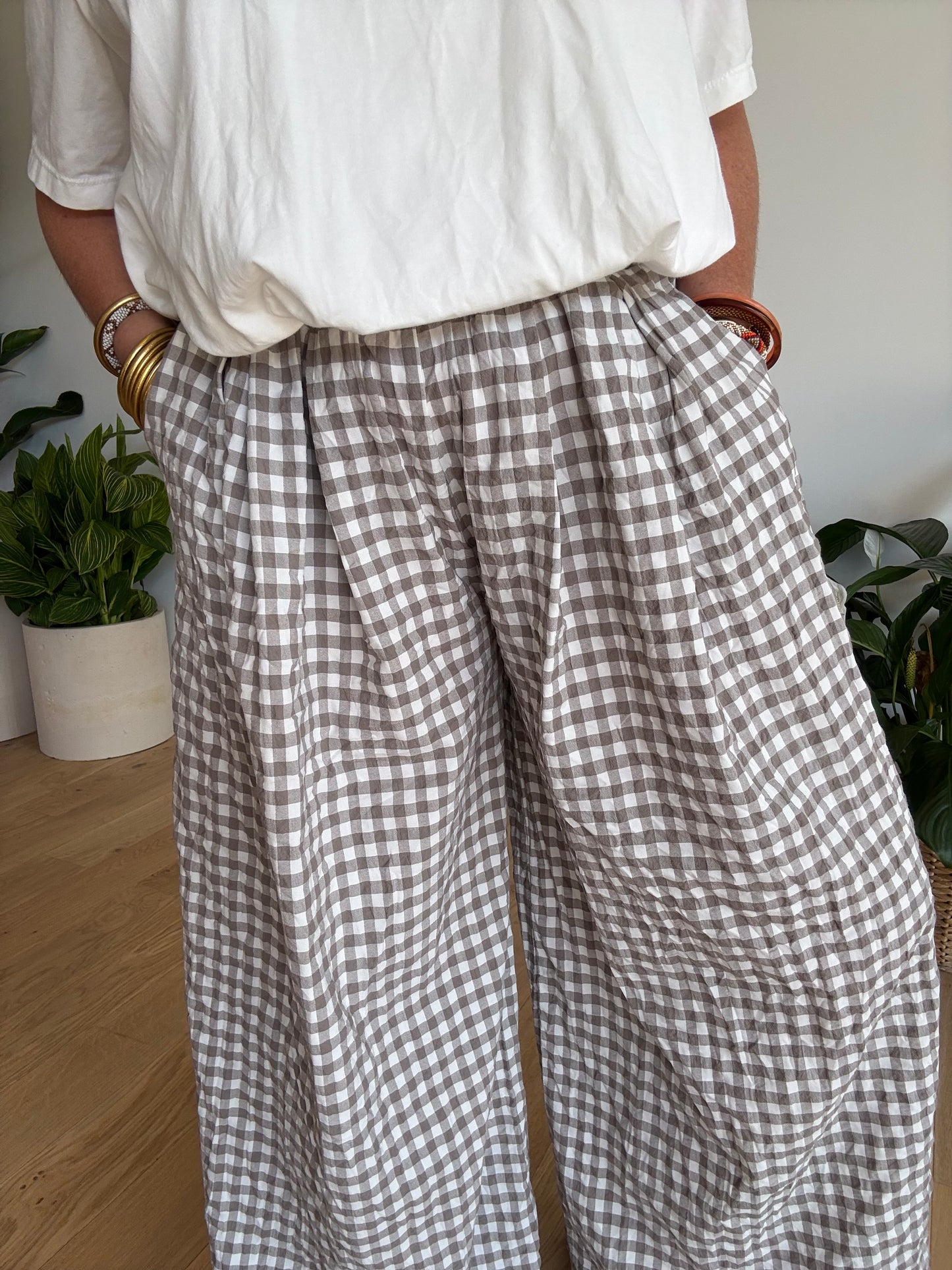 Pantalon Vichy Beige