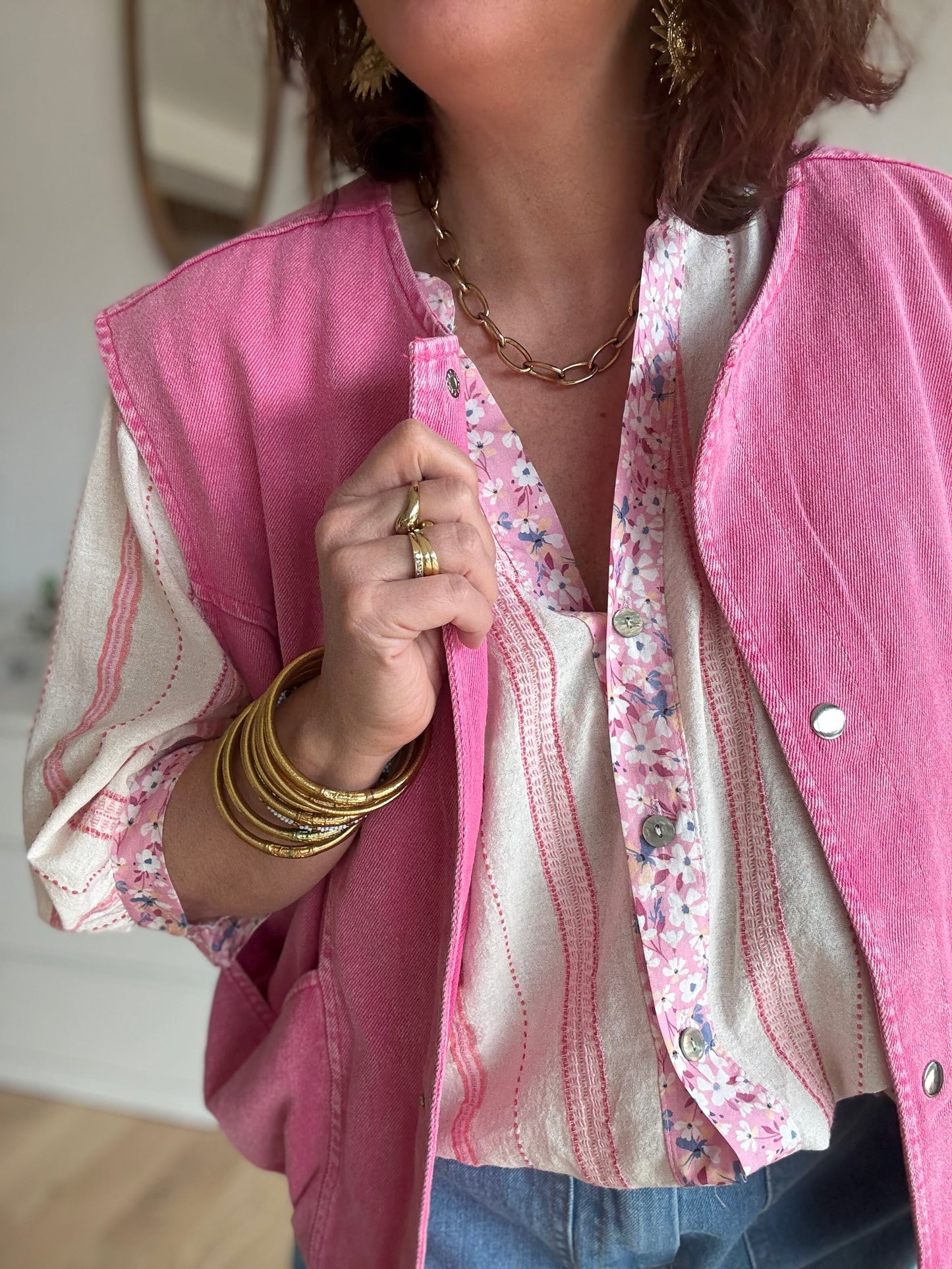 Veste sans manche LIZZIE rose