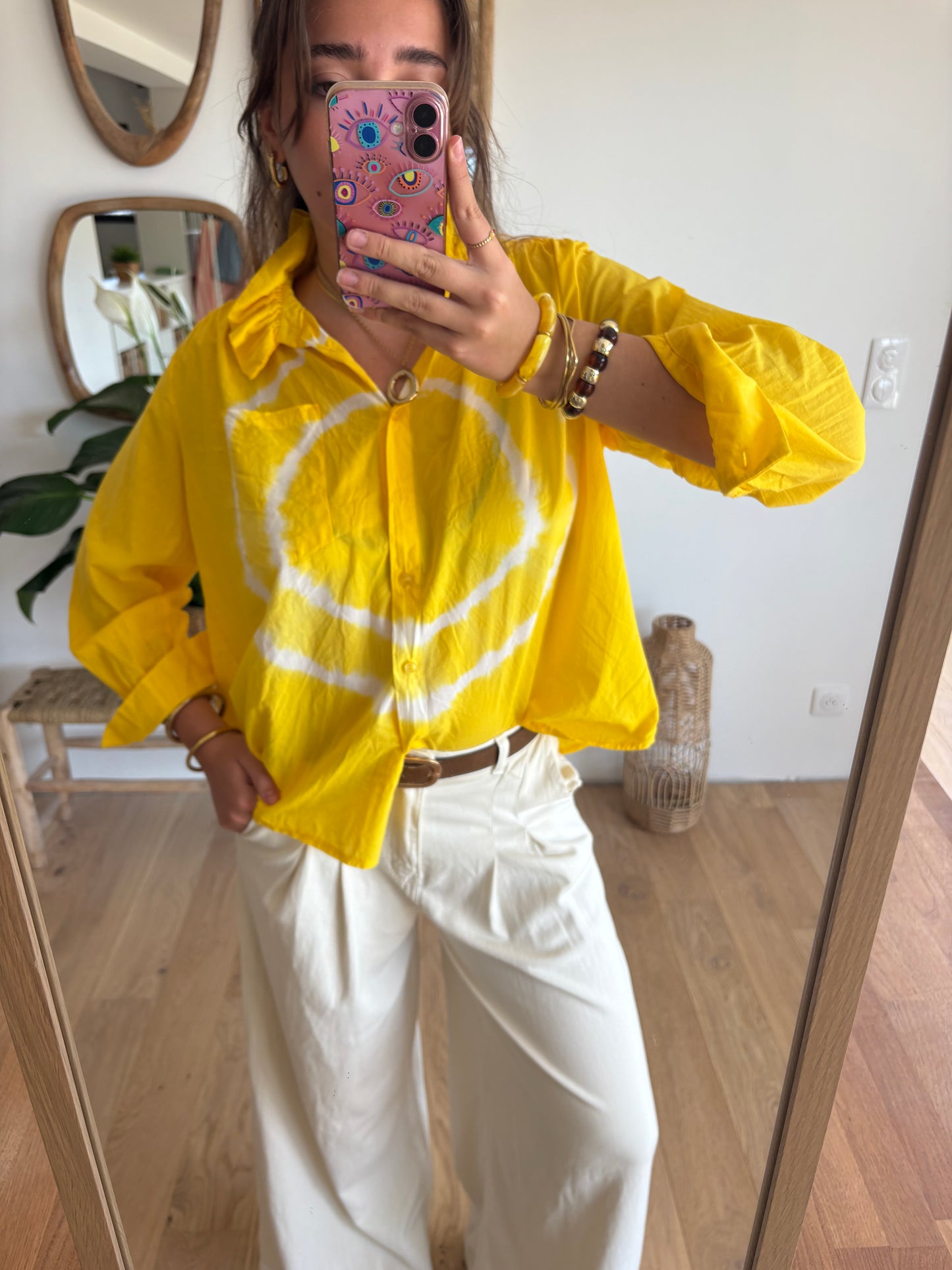Chemise Tie and Dye jaune