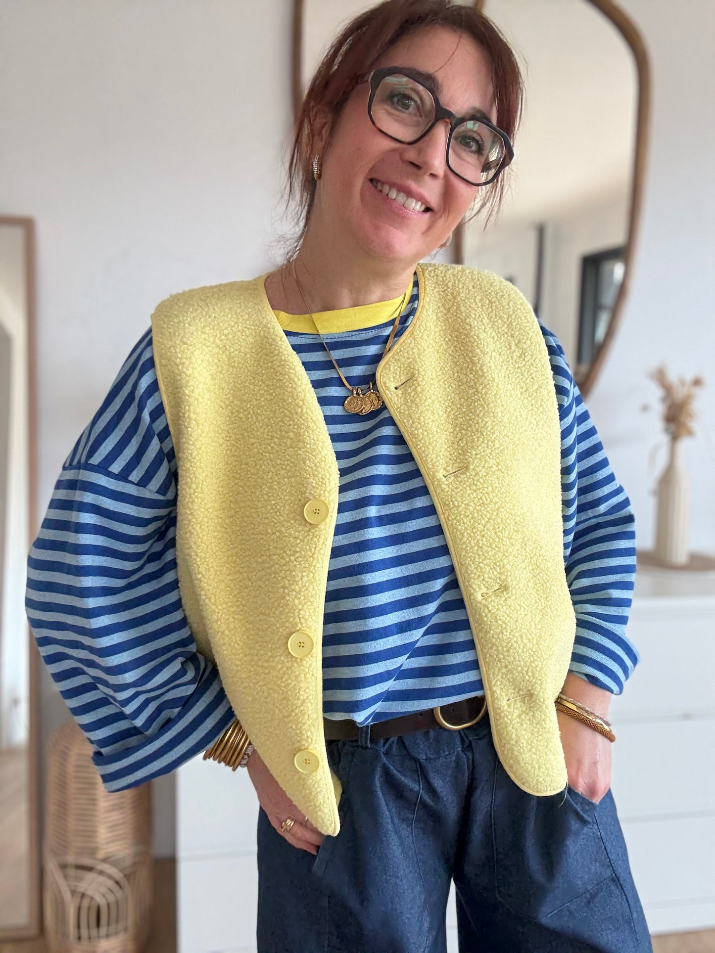 Marinière Gina bleu roi/bleu jean