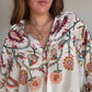 Chemise impression style broderies