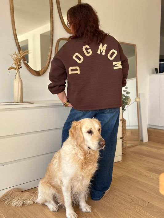 Sweat Dog Mom chocolat /beige