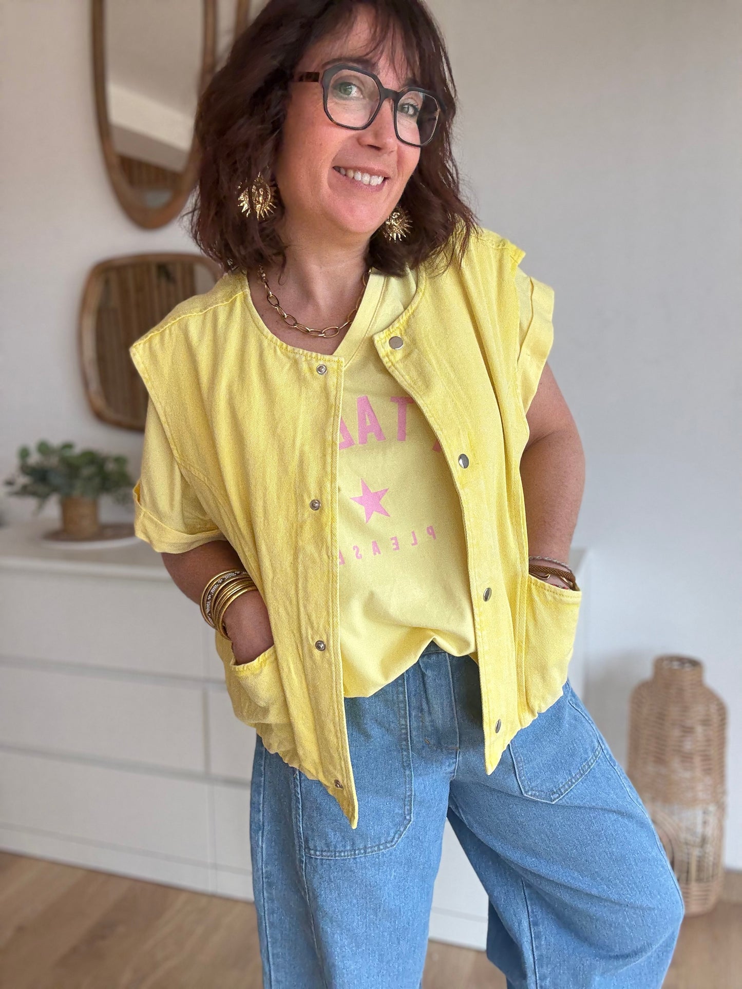 Veste sans manches LIZZIE jaune