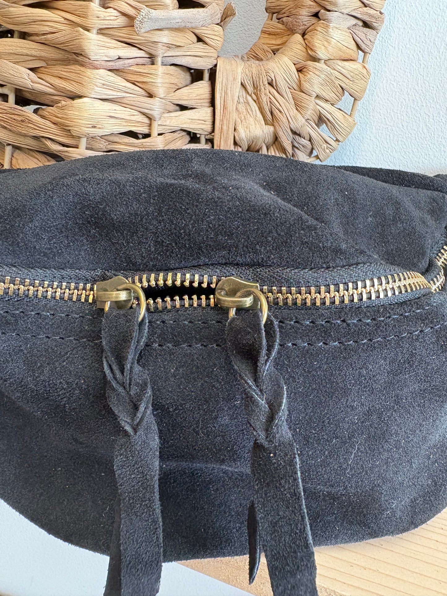 Banane cuir daim noir