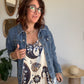 Robe longue marine satinée