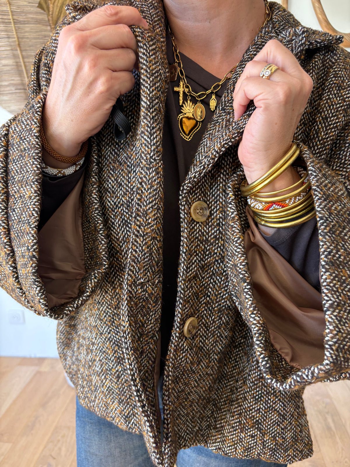 Veste tweed Charlie Marron