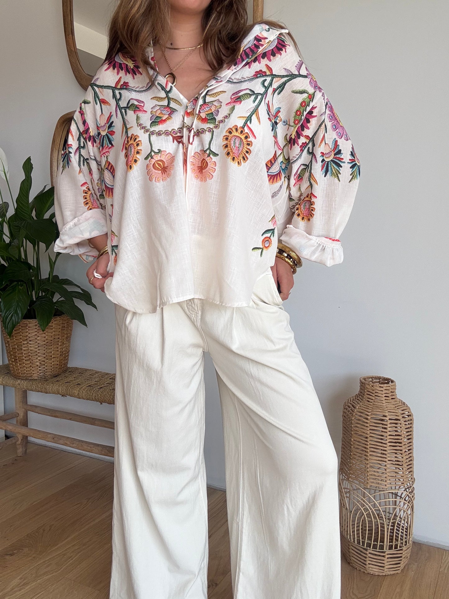 Pantalon large ,léger écru