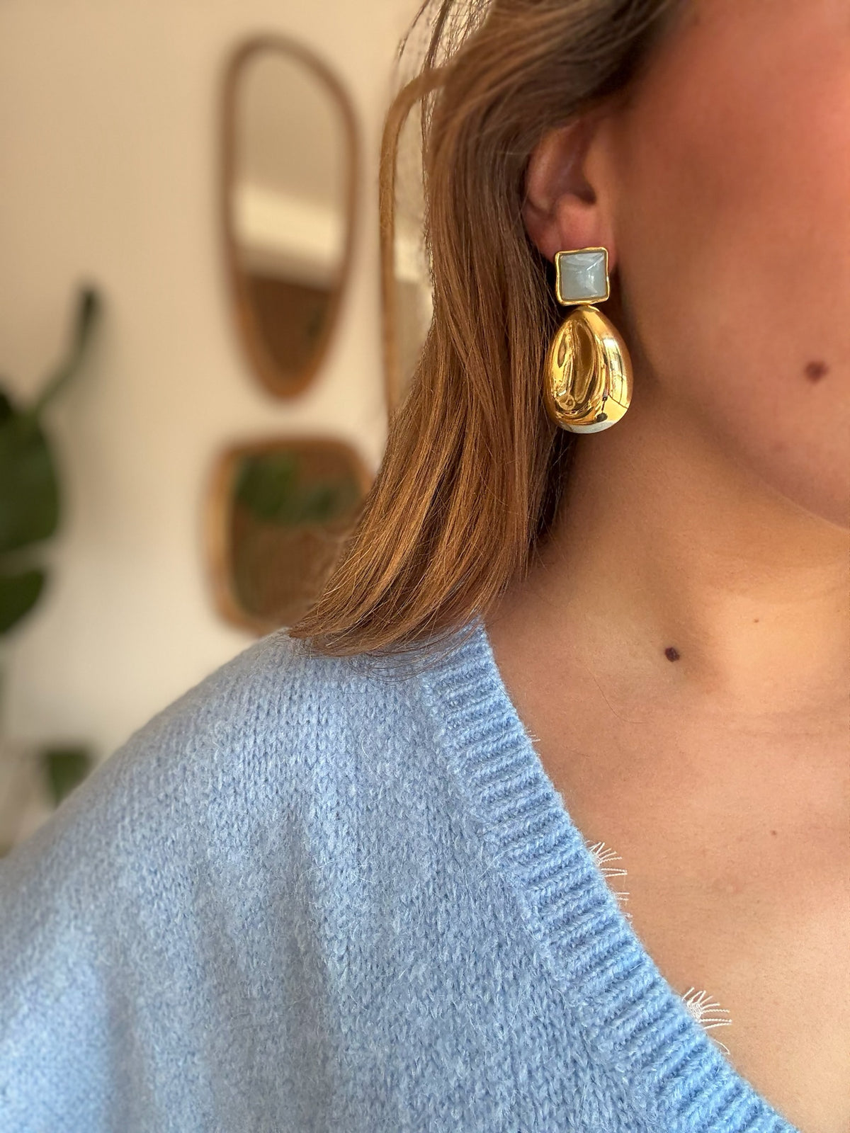 Boucles Alma bleu /doré