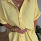 Robe chemise gaze de coton jaune