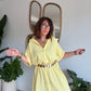 Robe chemise gaze de coton jaune
