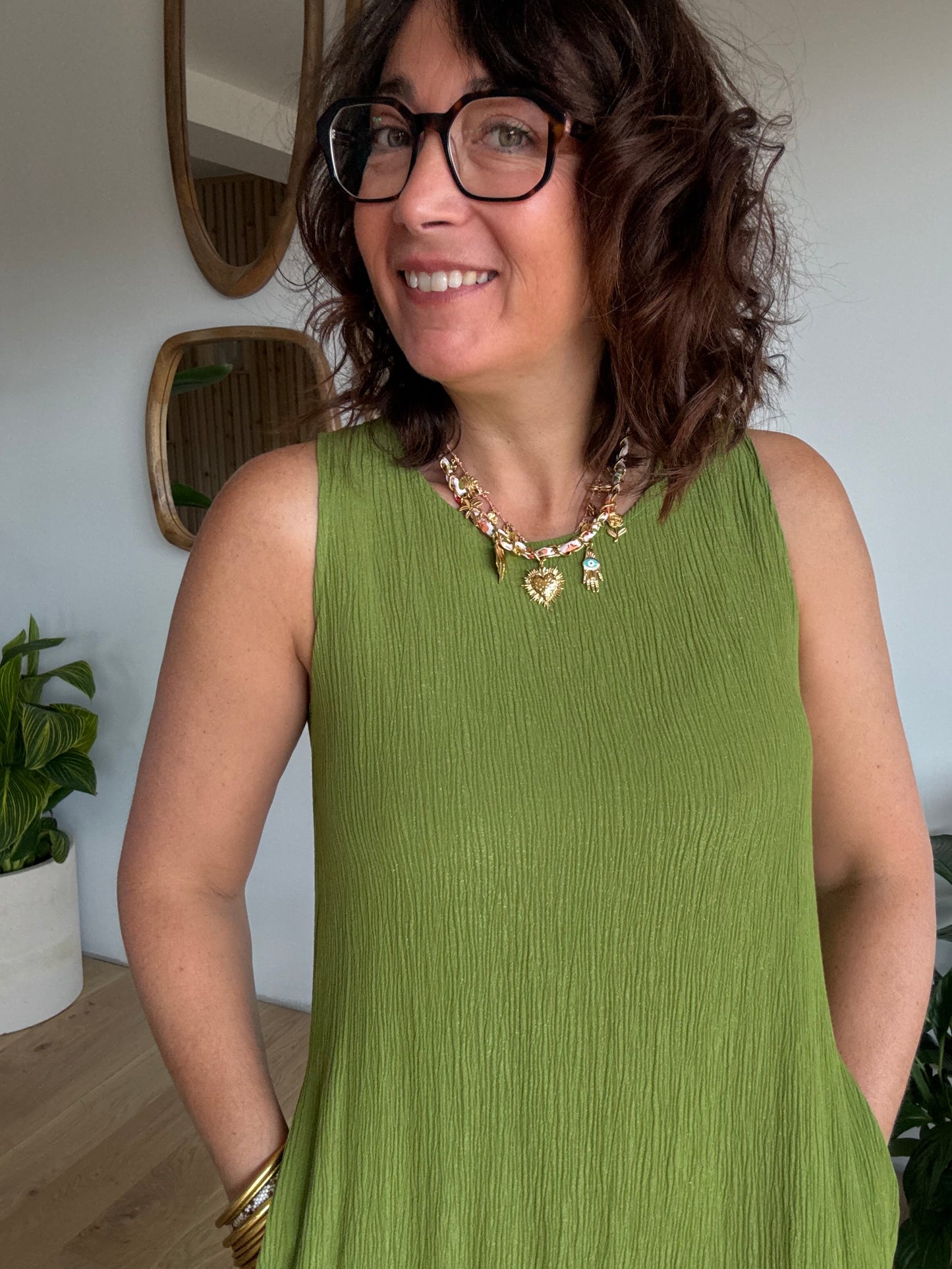 Robe longue Sarah verte