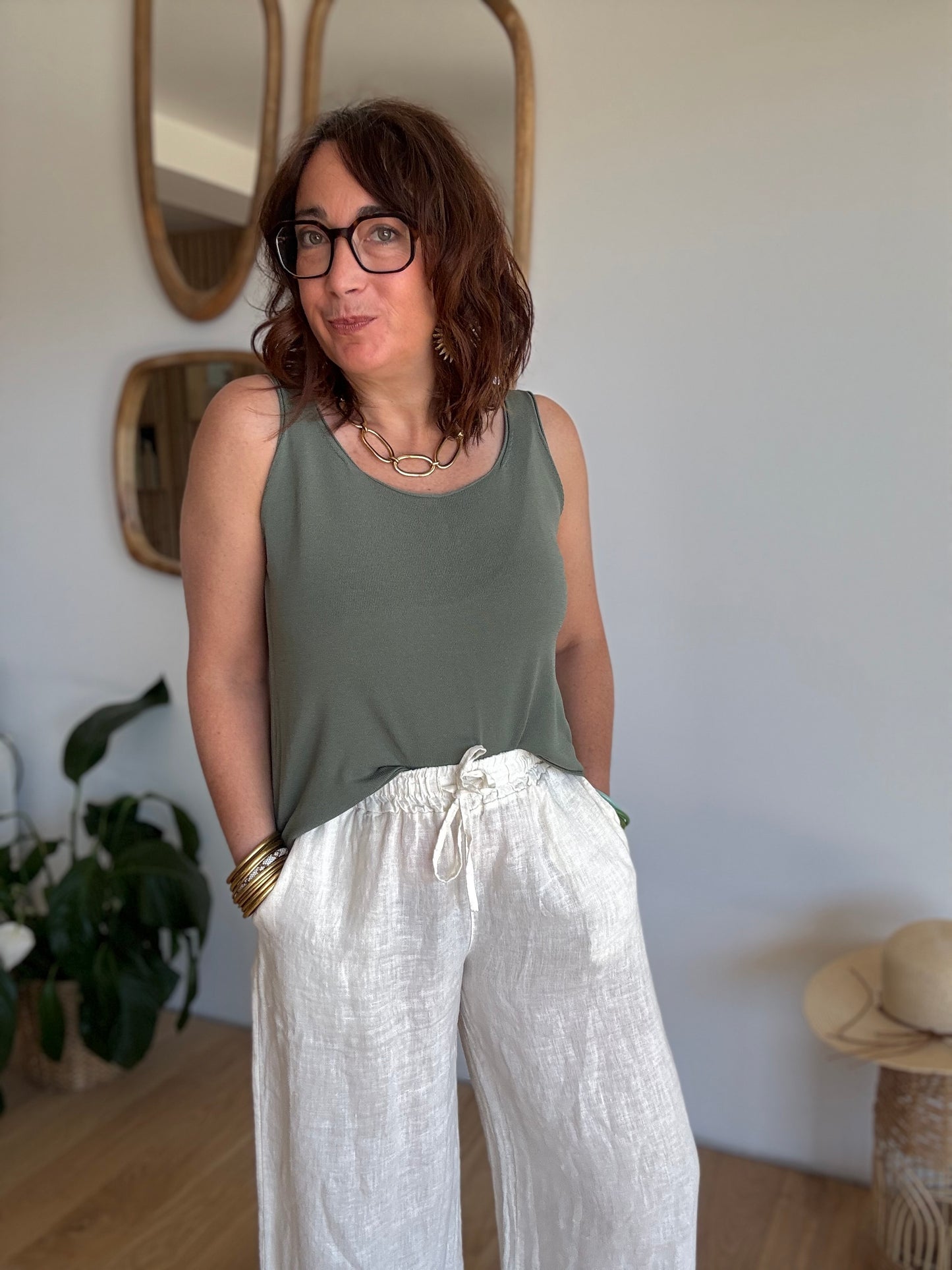 Pantalon lin écru