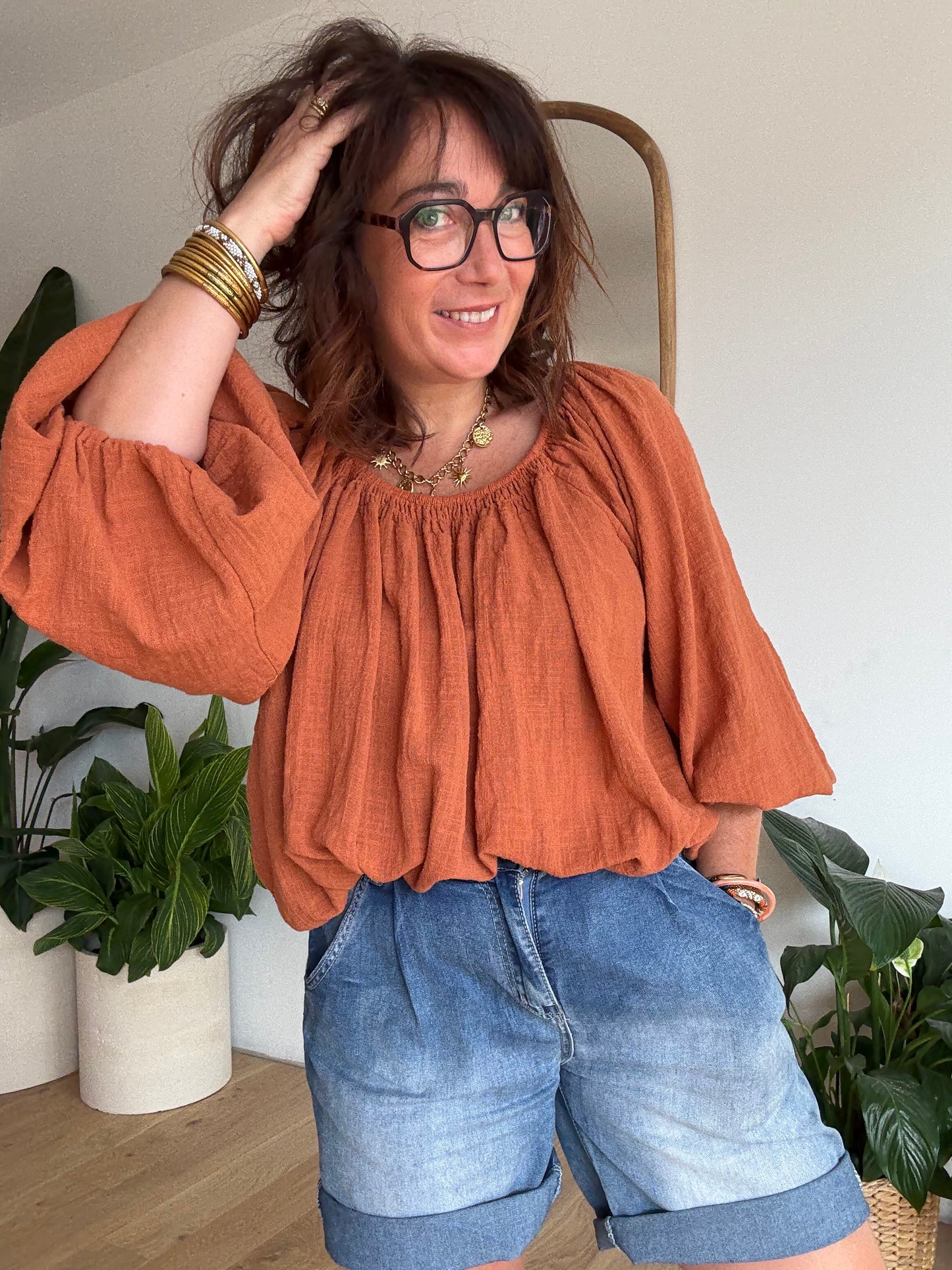 Blouse Bohème Brique