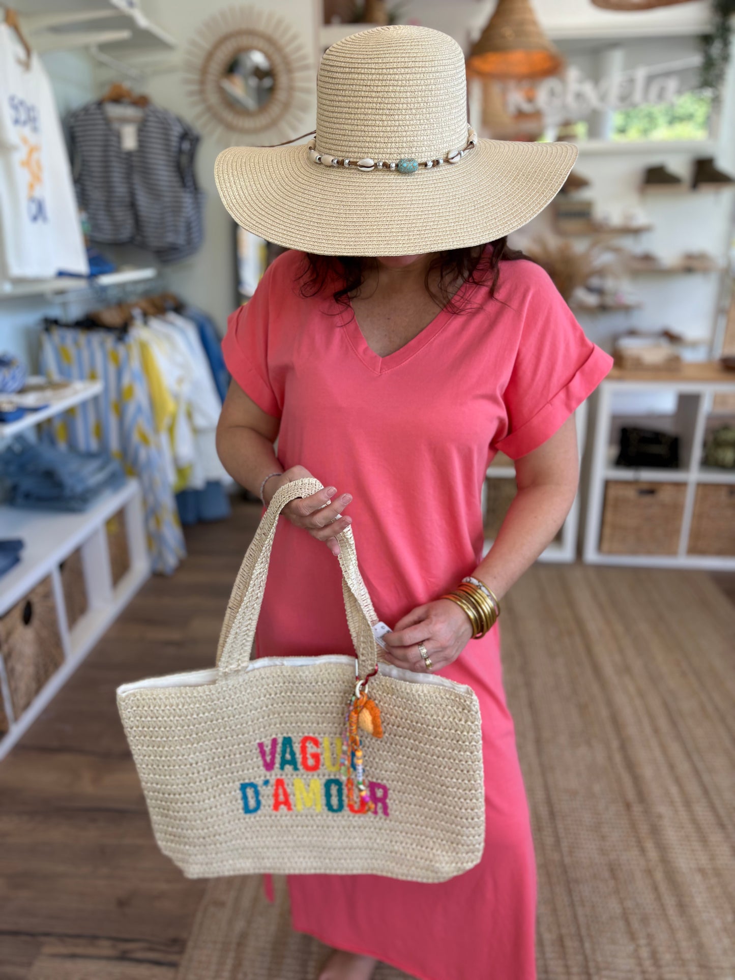 Robe tee-shirt en coton corail – Confort & couleurs