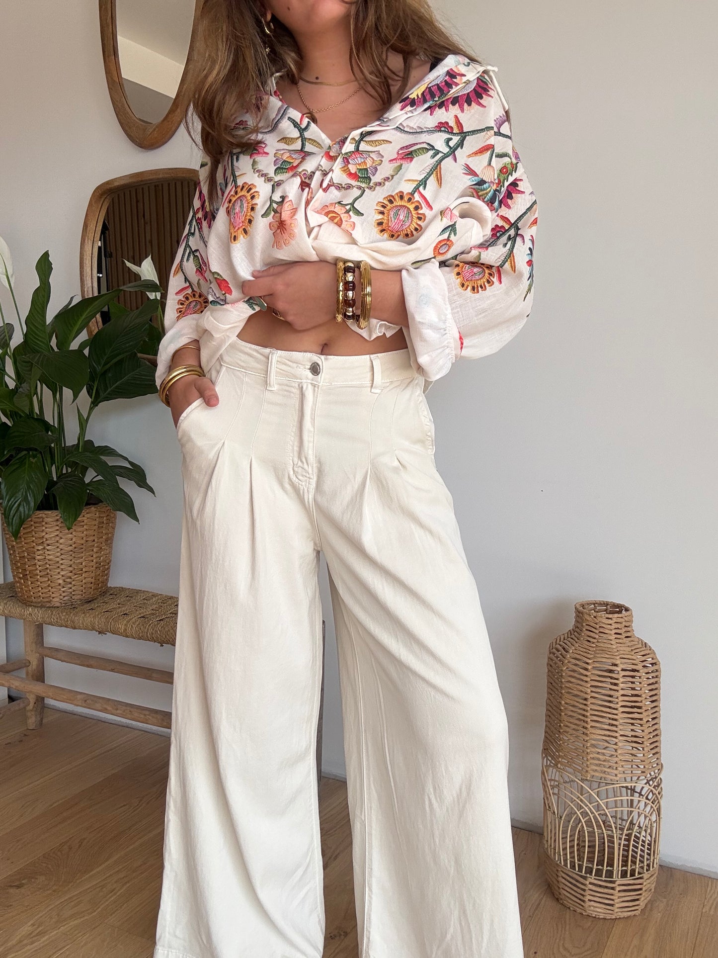 Pantalon large ,léger écru
