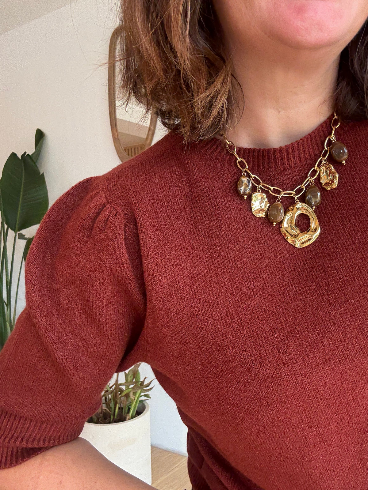 Pull Caroline rouille