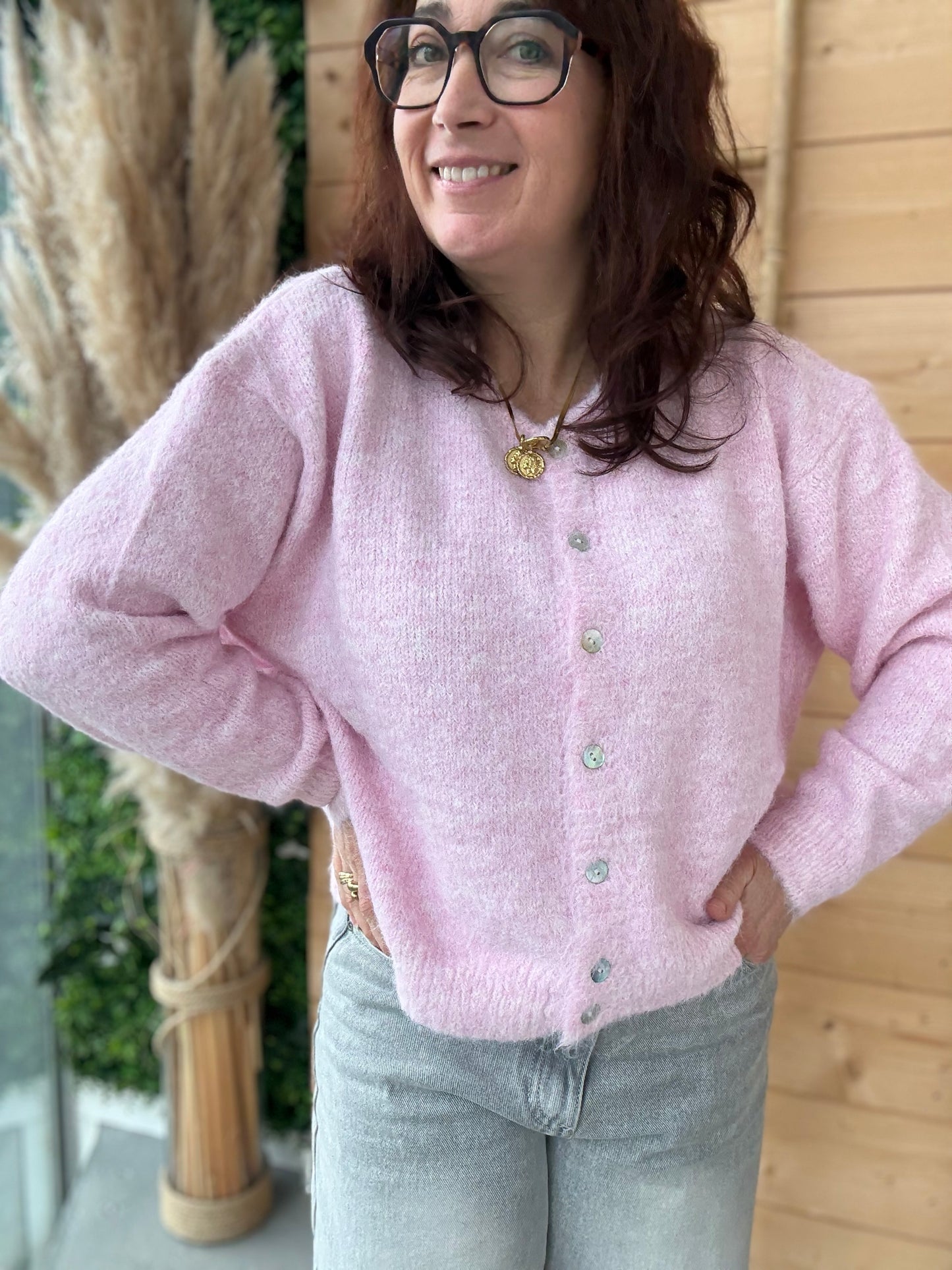 Gilet Mila rose pale