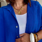 Chemise gaze de coton bleu roi