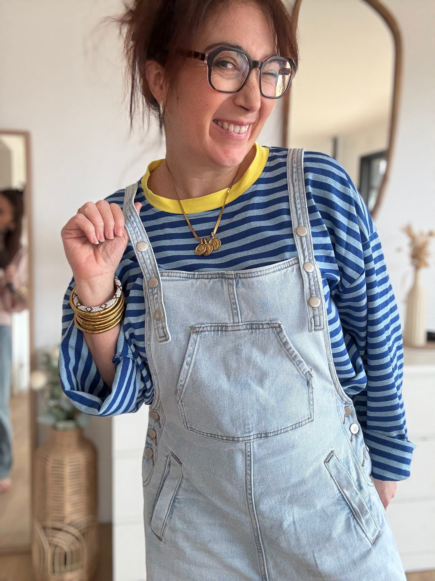 Marinière Gina bleu roi/bleu jean