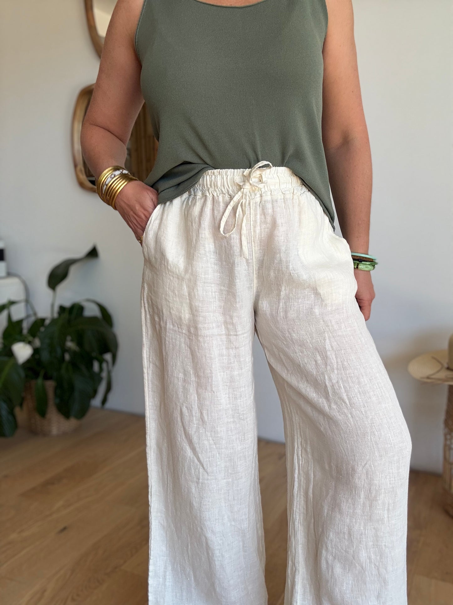 Pantalon lin écru
