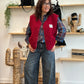 Veste Teddy Bordeaux