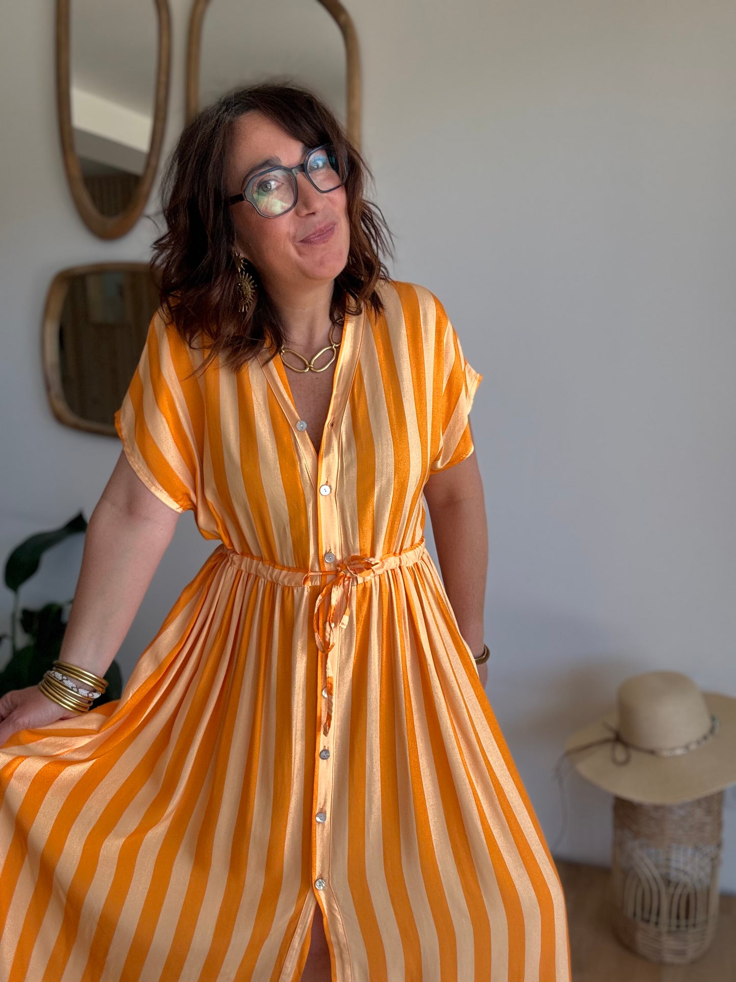 Robe rayures sunset