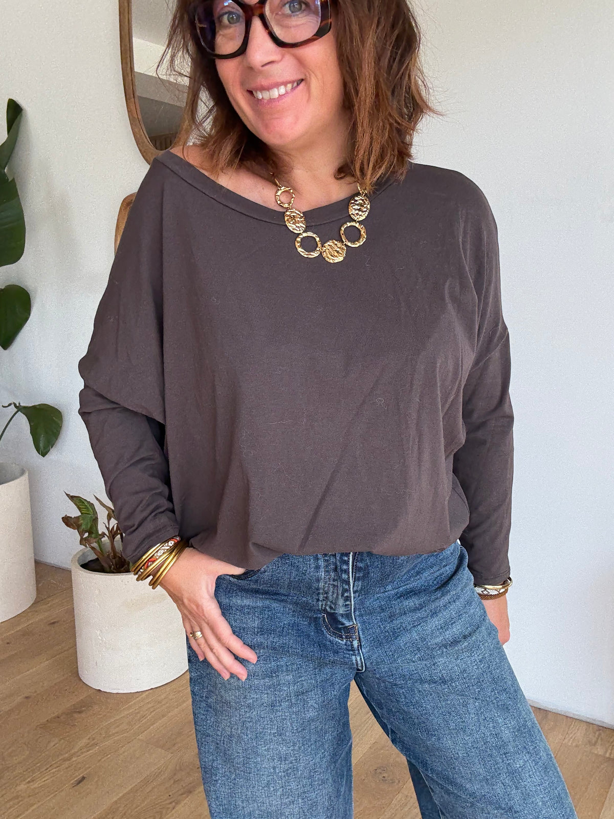 Tee shirt manches longues Tom chocolat