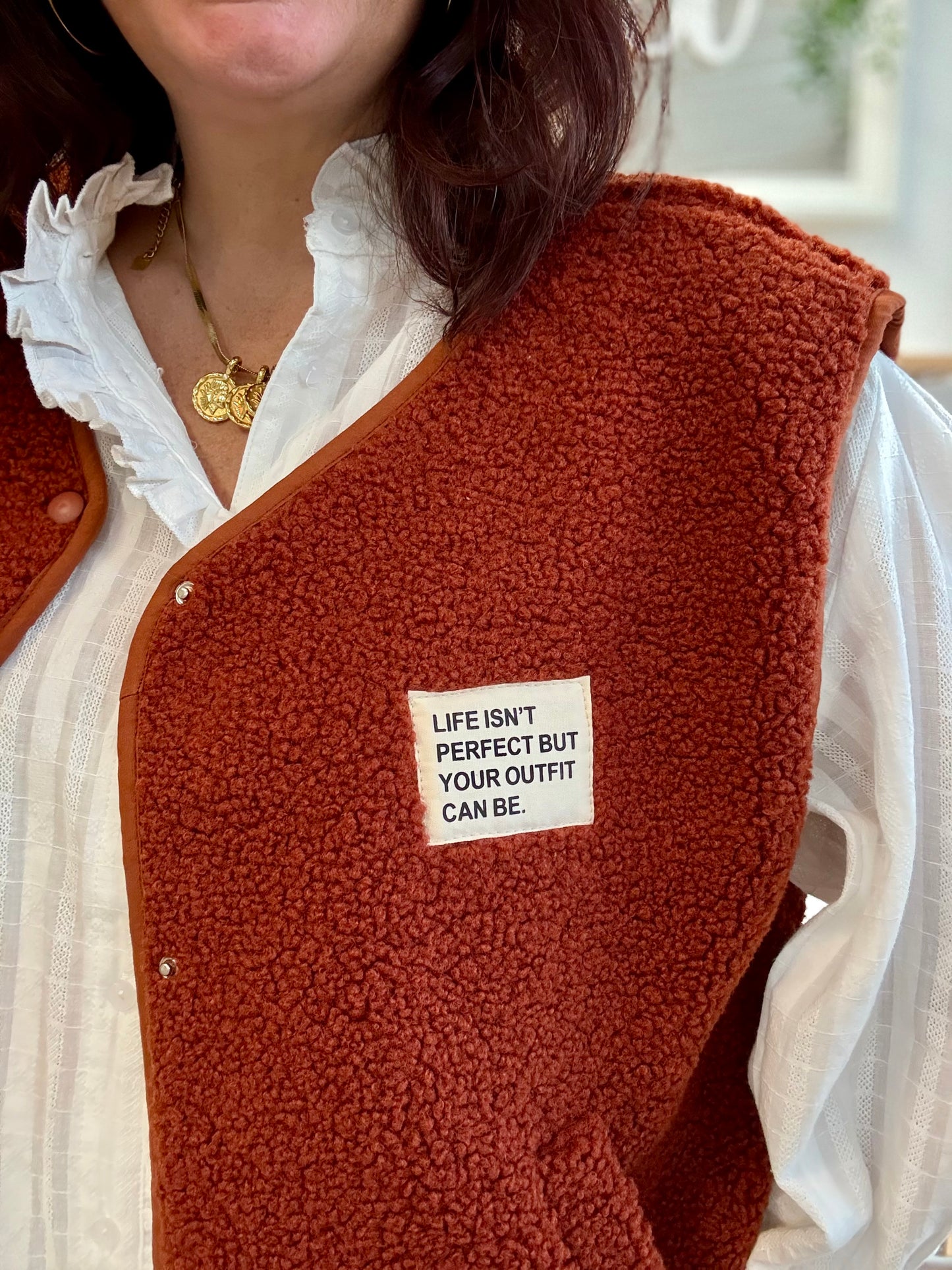 Veste Teddy brique