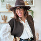 Gilet sans manches cow girl chocolat